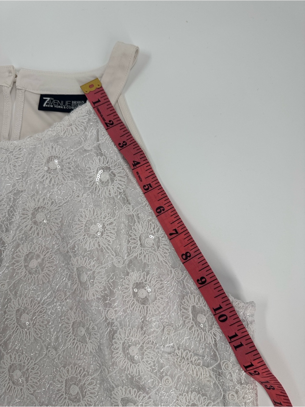 7th Avenue Lace Beaded Halter Tank Size XL - Picture 5 of 7